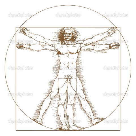 Médecine Holistique Homme de vitruve, Léonard de vinci